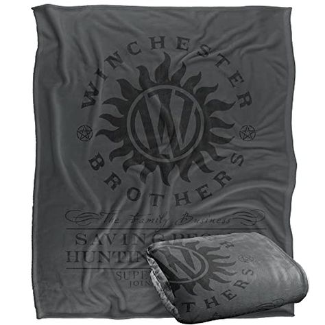 Supernatural Winchester Anti Possession Officially Licensed Silky Touch Super Soft Throw Blanket 50" x 60" Supernatural Blanket, Soft Throw Blanket, Fleece Throw Blanket, Sherpa Blanket, Dye Sublimation, Winchester, Fleece Fabric, Blankets & Throws, Warm And Cozy