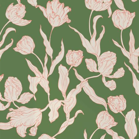 Wallpaper For Spring, Wallpapers Interior, Print Scarf Design, Fabric Paint Diy, Textile Pattern Design, Print Inspiration, Botanical Pattern, Digital Flowers, Bird Drawings