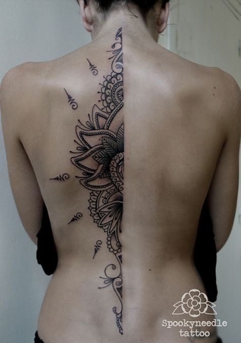 12 Elegant Tattoos | Tattoo.com                                                                                                                                                                                 More Muster Tattoos, Spine Tattoos For Women, Geniale Tattoos, Side Tattoos, Spine Tattoo, Spine Tattoos, Tattoo Life, Elegant Tattoos, 문신 디자인