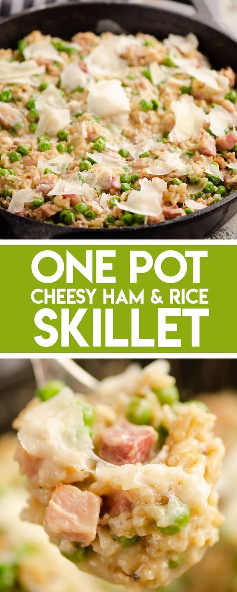 Ham And Rice, Ham Rice, Rice Peas, Cheesy Ham, Ham Casserole, Rice Skillet, Leftover Ham Recipes, Leftover Ham, Ham Recipes