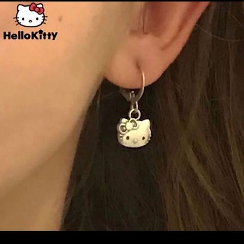 Silver Dangle Sanrio Mini Charms Earrings Jewelry Women Woman Womens Female Females Girl Girls Teens Teenage Teenager Womans Great Gift Idea Present Stylish Fashion Accessories Accessory Cute Adorable Hello Kitty And Friends Sanrio Silver Mini Charms Cutie Cuffs Dangle Earrings French Mini Hoops Clips For Pierced Ears Piercing Y2k Sanrio 76 07 Stamped Good Quality Clips Not The Flimsy Junk Hypoallergenic Brand New Sanrio Hello Kitty And Friends Also Have Matching Necklace And In Hooks Hello Kitt Animals Rabbit, Hello Kitty Earrings, Hello Kitty Jewelry, Korean Earrings, Luxury Earrings, Hanging Jewelry, Alloy Earrings, Mini Charm, Loop Earrings