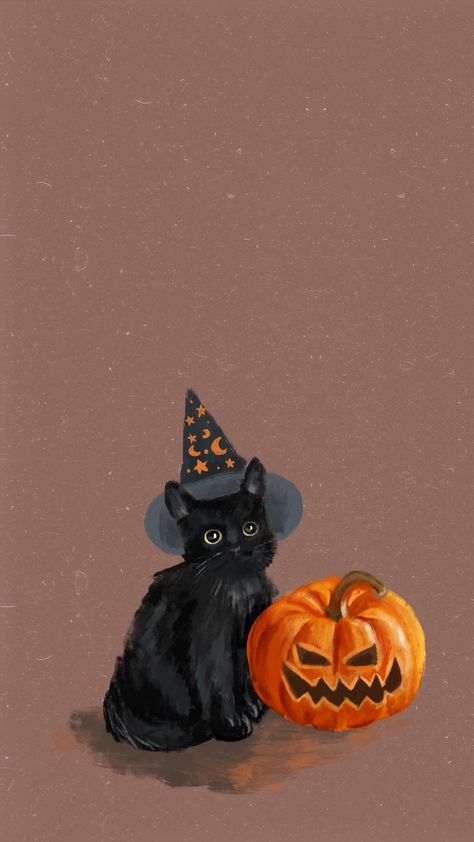 Halloween Wallpaper Iphone Backgrounds, Fall Cats, Image Halloween, Halloween Wallpaper Backgrounds, Halloween Wallpaper Cute, Cute Fall Wallpaper, Halloween Artwork, Halloween Wallpaper Iphone, Holiday Wallpaper