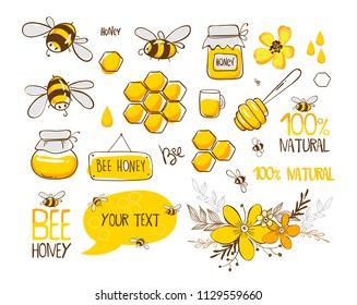 Bee Images, Stock Photos & Vectors | Shutterstock Bee Illustrations, Bees And Honey, Bee Illustration, Doodle Inspiration, Bee Honey, Bullet Journal Mood, Bullet Journal Aesthetic, Bullet Journal Notebook, Dot Journals