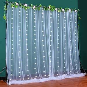 Party Decor Decoration tulle white net Curtain cloth backdrop and LED Fairy Lights Combo for birthdays, christmas , anniversary , baby shower pack of 1 material Tulle Wedding Tulle Backdrop, Curtains With Lights, Tulle Backdrop, Cloth Backdrop, Temple Decor, White String Lights, Light Backdrop, Net Curtains, Led Fairy Lights