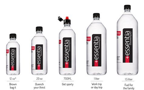 USA / Essentia Water is ionized hydration. 9.5 pH or higher alkaline water that’s better at rehydrating. YUM!!! #EssentiaWater Bottle Branding, Alkaline Water Bottle, Water Bottle Label Design, Outdoor Restaurant Design, Water Packaging, Water Bottle Brands, Packaging Design Trends, High Vibrations, Bottle Design Packaging