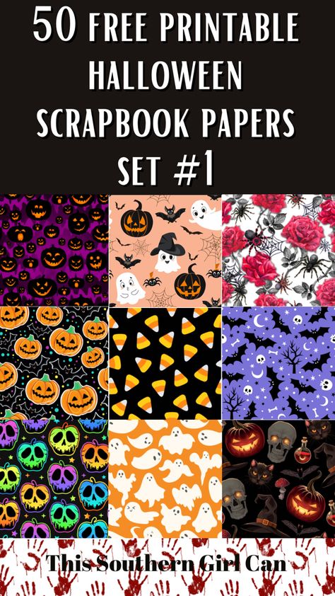 50 Free Printable Halloween Scrapbook Papers Free Halloween Digital Paper, Print Halloween Free Printable, Free Printable Halloween Scrapbook Paper, Halloween Planner Printable, Free Printable Background Paper, Free Printable Junk Journal Labels, Scrapbook Cutouts Free Printable, Free Printable Note Cards, Fall Scrapbook Paper Free Printable