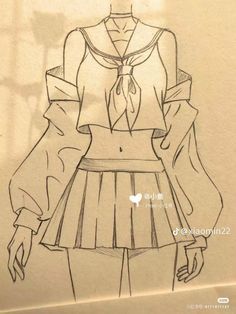 Sketch Clothes Ideas, Beautiful Manga Art, Anime Dress Sketch, Baggy Sleeves Drawing Reference, Easy Hair Drawings Step By Step, Sakimenz Art, Kawaii Outfits Drawing, What Do You See Draw It, Clothes Design Drawings Sketches