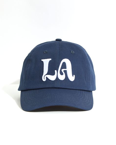 Details Navy blue hat with white LA logo embroidery Chance logo embroidery on back 100% Cotton 6 panel hat Woven eyelets Strap-back closure with metal triglide Navy Blue Hat, White Ferrari, Leon Dore, Spreading Positivity, Best Caps, Classic Hats, Hat Embroidery, Princess Bubblegum, Panel Hat