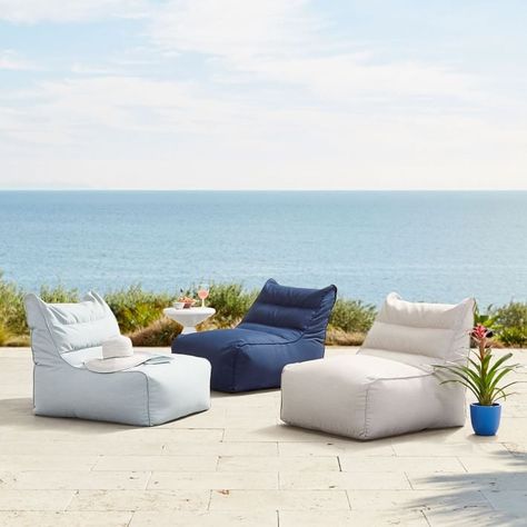 If You Have Any Outdoor Space, You're Going to Want These Comfy Pieces of Furniture Outdoor Bean Bag Chair, West Elm Furniture, Outdoor Bean Bag, Chair And Ottoman Set, Bean Bags, Bag Chair, Cozumel, Lounge Chair Outdoor, Outdoor Lounge