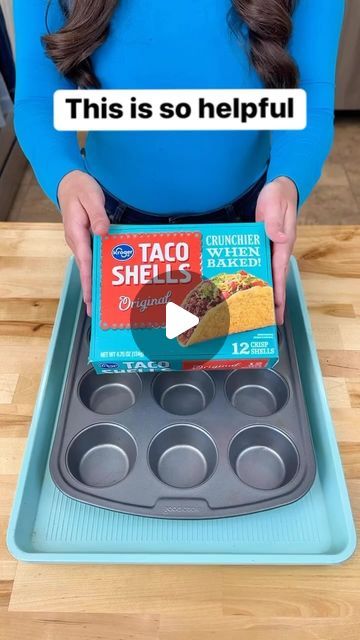 Taco Shells, Dinner For 2, Taco Stuffed Shells, Taco Night, Muffin Tin, Taco Tuesday, Mexican Dishes, Household Hacks, Mexican Food Recipes