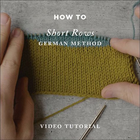 Short Rows Knitting Tutorials, Short Rows Knitting, German Short Rows, Knitting Short Rows, Learn To Knit, Brooklyn Tweed, Socks And Heels, Dk Weight Yarn, How To Knit