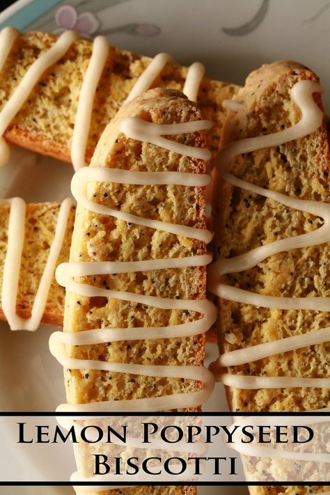 Lemon Poppy Seed Biscotti Lemon Poppyseed Biscotti Recipe, Biscotti Cookies Recipes, Chocolate Biscotti Recipe, Lemon Poppy Seed Cookies, Italian Cookie, Biscotti Cookies, Favorite Cookie Recipe, Lemon Poppy Seed, Biscotti Recipe