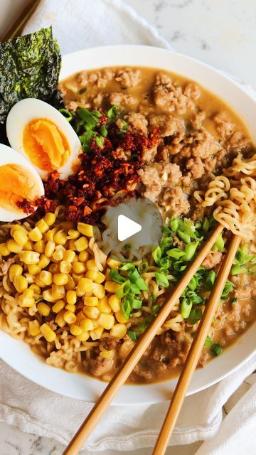 MacKenzie Smith on Instagram Red Miso Ramen, Pork Ramen Recipe, Miso Pork, Chicken Ramen Recipe, Mackenzie Smith, Pork Ramen, Ginger Paste, Ramen Recipe, Miso Paste