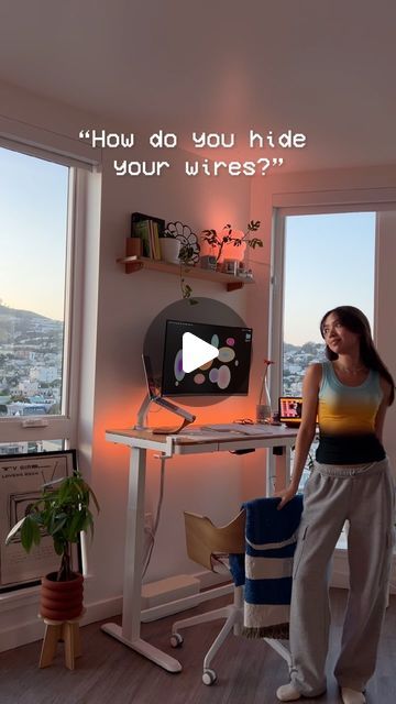 marisa on Instagram: "Products listed below! My version of an easy no-drill solution to hide all your desk wires 🌱  Everything is linked in my storefront!   * Cable management box  * Cable sleeve split * Give RGBIC gaming lights * Under desk self-adhesive cable   Drop any questions you have in the comments" Hide Desk Wires, Cable Management Ideas, Cable Management Diy, Gaming Lights, Carpal Tunnel Exercises, Under Desk Cable Management, Cable Management Desk, Desk Cable Management, Hidden Desk