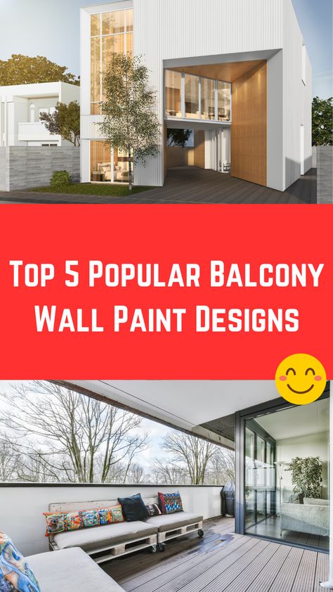 Top 5 Popular Balcony Wall Paint Designs (Modern Ideas) Balcony Color Ideas Wall, Balcony Color Ideas, Balcony Wall Painting Ideas, Balcony Wall Painting, Balcony Wall, Wall Painting Ideas, Modern Ideas, Wall Paint Designs, Purple Walls