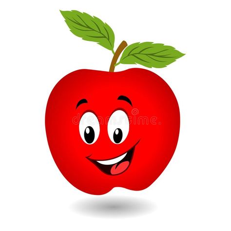 Fruit Images Design, Apple Images Fruit, Apple Cartoon Image, Learn English Videos, Red Day Activity, Happy Face Pictures, Animated Apple, Dani Kruha, Red Apple Art