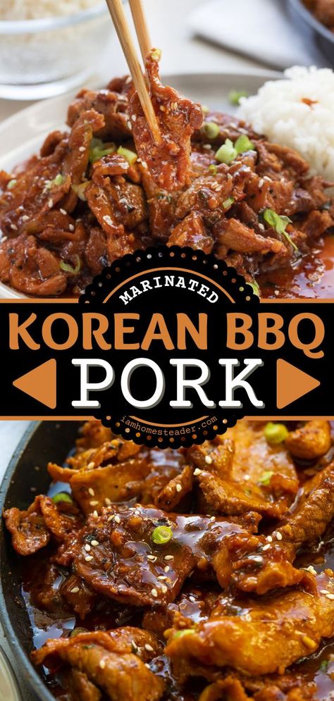 Pork Dinner Recipes, Korean Bbq Pork, Koreansk Mad, Asian Pork Recipes, Koreansk Mat, Bbq Pork Recipes, Korean Pork, Pork Bbq, Pork Recipes For Dinner