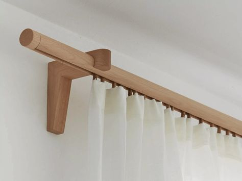 Wooden Curtain Rods, Wood Curtain Rods, تصميم الطاولة, Wood Curtain, Hus Inspiration, घर की सजावट, The Curtain, Curtain Designs, Curtain Rod