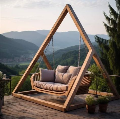 Swing Chair, Life Ideas, Outdoor Decor Backyard, Backyard Patio Designs, Diy Outdoor Furniture, Backyard Decor, Backyard Design, Outdoor Projects, Backyard Landscaping Designs