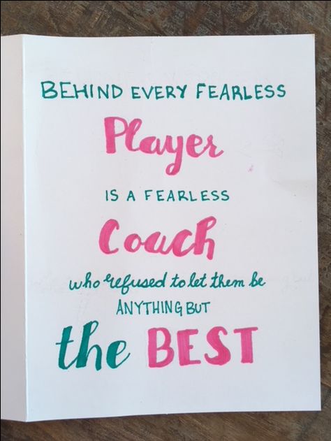 Thank You Card for Coach Softball Coach Quotes Thank You, Cards For Coaches Thank You Volleyball, Coach Scrapbook Ideas, Soccer Coach Quotes Thank You, Coach Posters Ideas, Basketball Coach Thank You Card, Soccer Coach Thank You Card, Thank You Card For Coach, Quotes For Coaches Thank You