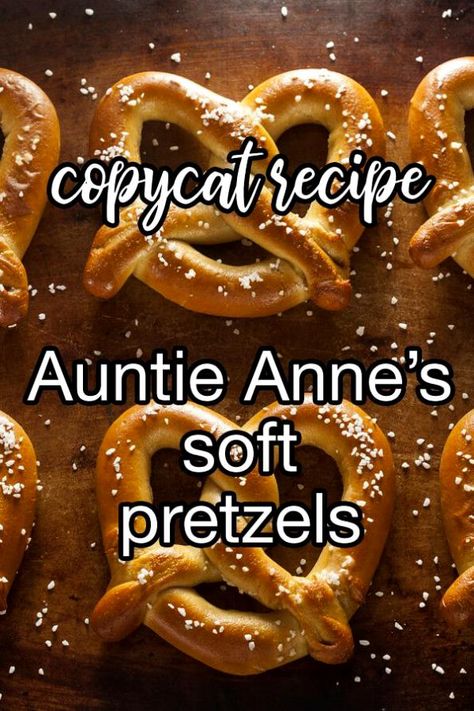 Copycat Auntie Anne's Soft Pretzels - Just like the pretzels you get at the mall, but even better since you can make them at home! | CDKitchen.com Auntie Annes Pretzel Recipe, Aunt Annies Pretzel Recipe, Soft Pretzels Recipe, Auntie Annes Pretzels, Pretzel Recipes, Auntie Anne, Pretzel Dough, Pretzel Recipe, Soft Pretzel Recipe