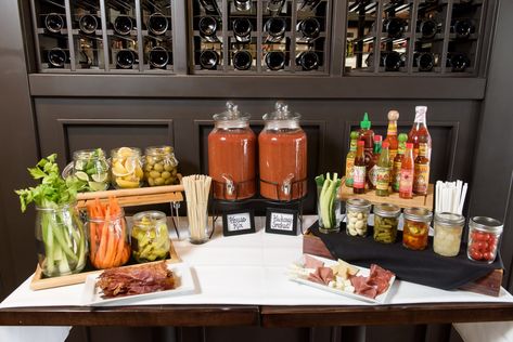 Brunch at Carbone’s Prime Caesar Bar Wedding, Caesar Bar Ideas, Poutine Bar Wedding, Poutine Bar, Caesar Bar, Brunch Items, Catering Display, Strawberry Juice, Bar Wedding