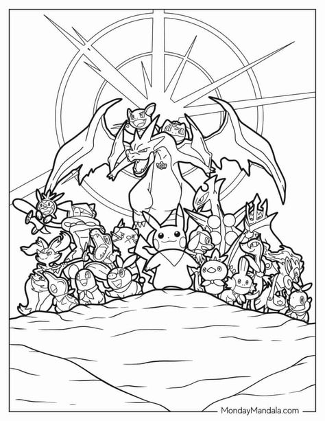 Unicorn Pokemon, Coloring Pokemon, Disney Pokemon, Pikachu Coloring, Pokemon Printables, Animals Disney, Pokemon Coloring Sheets, Easter Animals, Pikachu Coloring Page