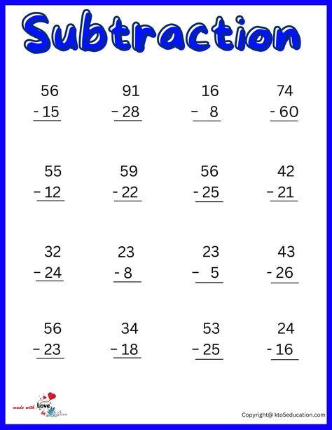 2nd Grade Subtraction Worksheet For Kids | FREE Download Grade 2 Subtraction Worksheet, Subtraction Worksheets For Grade 2, Second Grade Subtraction, Maths Worksheets Grade 2, Simple Subtraction, Math Subtraction Worksheets, Math Addition Worksheets, English Worksheets For Kindergarten, Math Subtraction