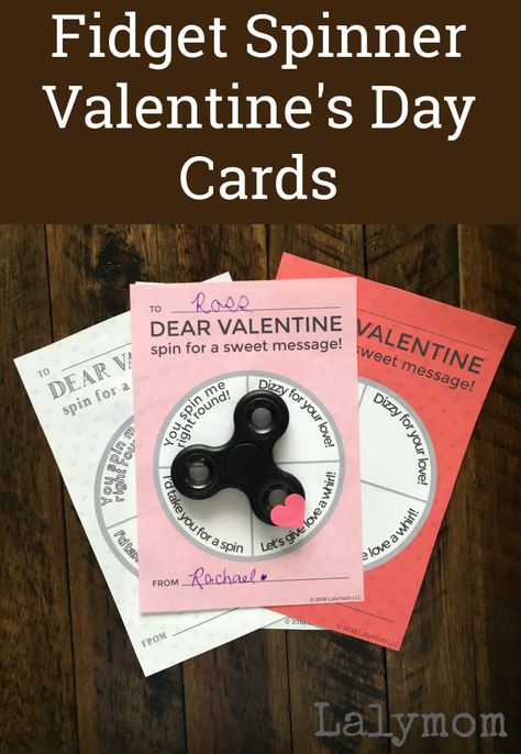 What fun printable Valentine's Day Cards to pair with fidget spinners! Grab one in black & white, coloring page black & white, pink or grey. Digital download. via @Lalymom Fidget Spinner Valentine, Classmate Gifts, Diy Fidget Spinner, Spinner Card, Printable Valentines Day Cards, Family Projects, Class Valentines, Fidget Spinners, Printable Valentine