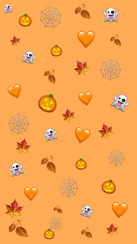 Iphone Emoji Wallpaper Backgrounds, Wallpaper Iphone Emojis, Aesthetic Pumpkin Wallpaper, Emoji Wallpaper Aesthetic, Halloween Screen Savers, Emojis Wallpaper, Green Emoji, Emoji Wallpapers, Pink Neon Wallpaper