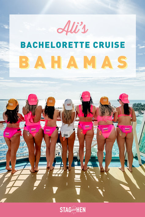 Ali's Bachelorette Cruise to the Bahamas | Real Party Recap Carnival Cruise Bachelorette Party, Cruise Bachelorette Party Themes, Bach Cruise Theme, Cruise Themed Bachelorette Party, Bachelorette On A Cruise, Bachelorette Party Ideas Cruise, Cruise Bachelorette Party Outfits, Cruise Bachelorette Theme, Bachelorette Party Themes Cruise