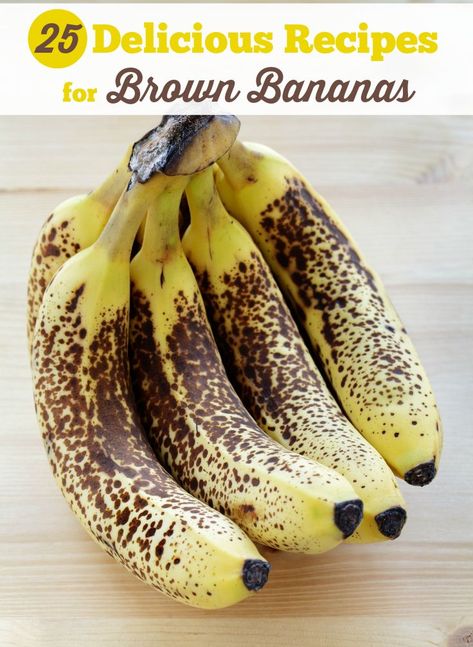 25 Delicious Recipes for Brown Bananas - Got brown bananas? Use them up in these recipe ideas! Bananas Recipes, Breakfast Potluck, Brown Bananas, Bakery Treats, Simply Stacie, Kolaci I Torte, Edible Crafts, Dessert Aux Fruits, Delectable Desserts