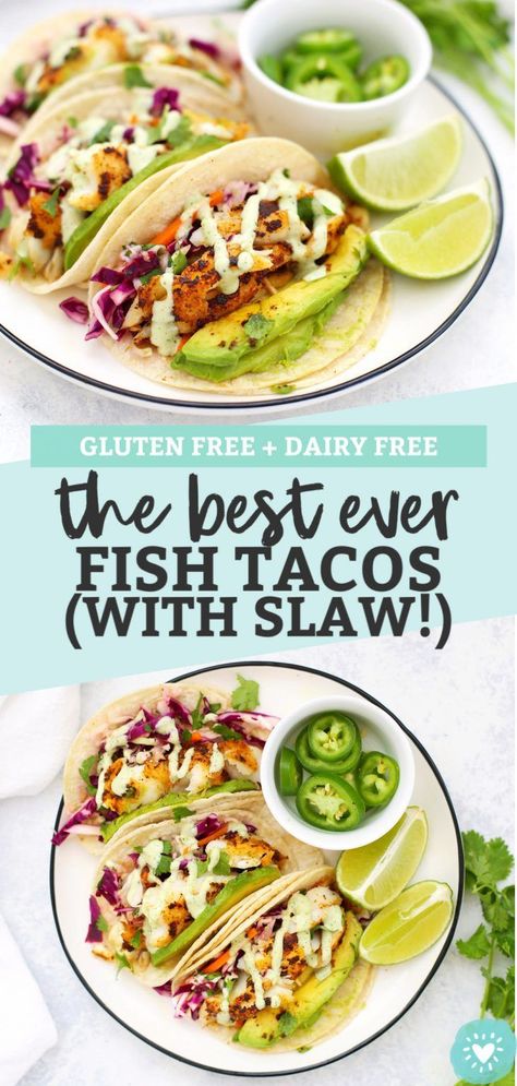 Tilapia Recipes Gluten Free, Fish Tacos With Cabbage Slaw Dressing, California Fish Tacos, Fish Tacos With Cabbage Slaw Easy, Fish Lunch Ideas, Fish Tacos Gluten Free, Coleslaw For Fish Tacos, California Tacos, Gluten Free Fish Tacos