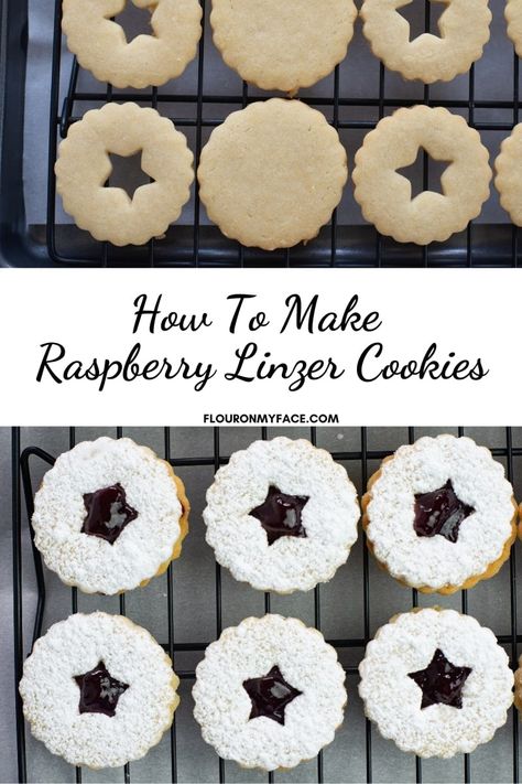 How To Make Raspberry Linzer Cookies Easy Linzer Cookies Recipe, Linzer Tart Cookies, Raspberry Linzer Cookies, Linzer Cookie, Linzer Cookies Recipe, Amazing Cookie Recipes, Chewy Ginger Cookies, Spritz Cookie Recipe, Cookie Sandwich Recipes