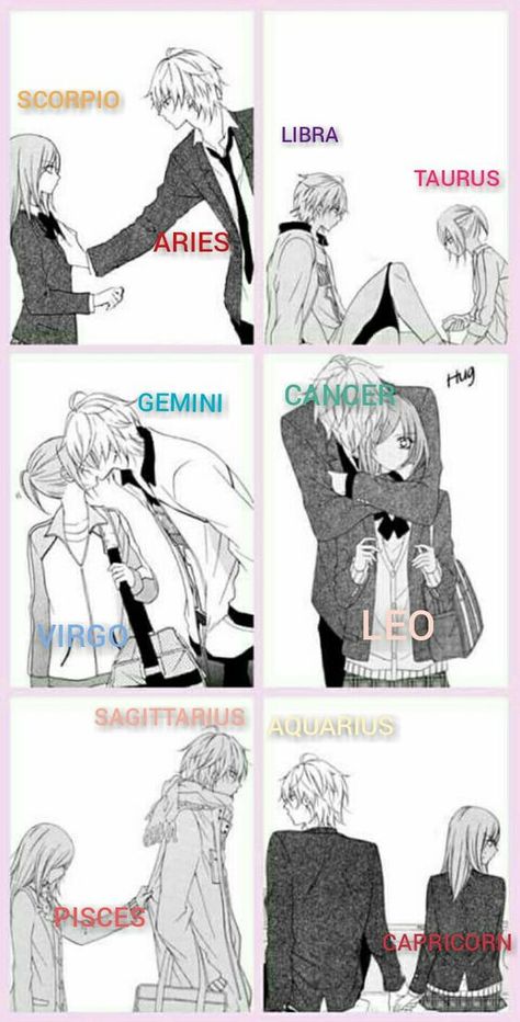 Cute Zodiac Couples, Zodiac Signs Couple, Zodiac Relationships Drawings, Zodiac Characters Sagittarius, Zodiac Signs As Anime Couples, Anime Zodiac Signs Couples, Zodiac Signs Kissing, Zodiac Couples Art Anime, Anime Sagittarius