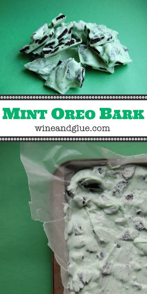 Cookie Dough Bark - Wine & Glue Mint Oreo Bark, Oreo Bark, Mint Oreo, Bark Recipe, Homemade Candies, Yummy Sweets, Holiday Baking, Candy Recipes, Sweet Snacks