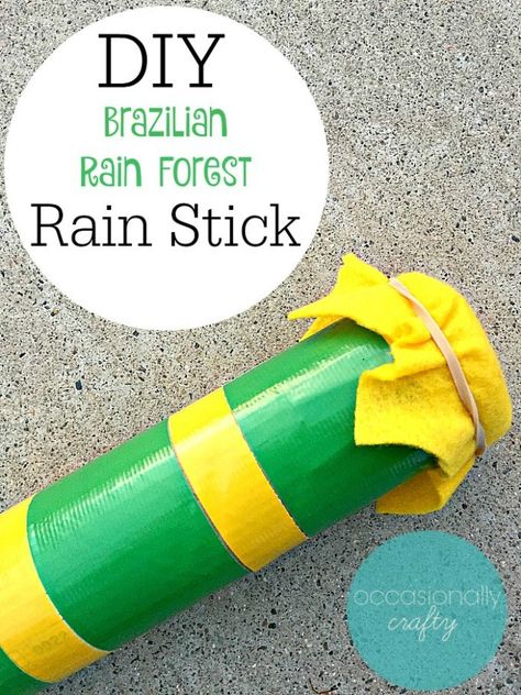 Kids Crafts from Around the World - Week 1 - made with HAPPY Diy Rain Stick, Around The World Crafts For Kids, Rainforest Crafts, Around The World Theme, Rain Sticks, Cultural Crafts, Paper Towel Roll Crafts, Crafty Kids, Rain Forest