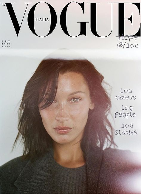 Smoldering: Bella Hadid (pictured), Emily Ratajkowski and Kaia Gerber all go their own cov... Cameron Russell, Lineisy Montero, Patti Hansen, Vogue Portugal, Sasha Pivovarova, E Book Reader, Vogue Magazine Covers, Magazine Vogue, Magazine Collage