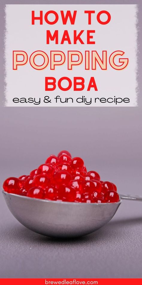 Making Popping Boba, Make Your Own Boba Station, Boba Recipes Without Tapioca Flour, Boba Bubbles How To Make, Popping Boba Recipe With Cornstarch, Popping Bubbles Tea, How To Make Popping Pearls, Boba Beads Recipe, Make Popping Boba