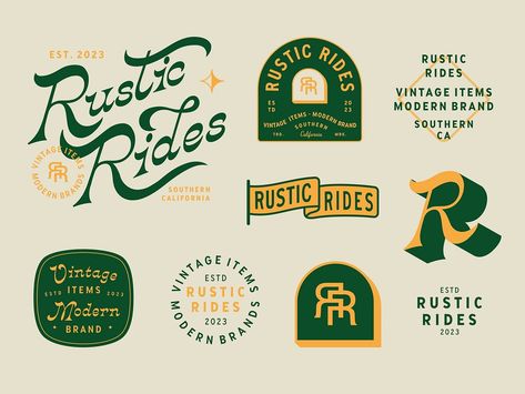 Rustic Rides - Branding by Muhammad Bagus Prasetyo for Skilline Design Co. on Dribbble Outdoors Logo Design, Rustic Logo, Modern Brands, Logo Design Inspiration Branding, Visual Identity Design, On Horseback, Company Branding, Retro Logo, Vintage Branding