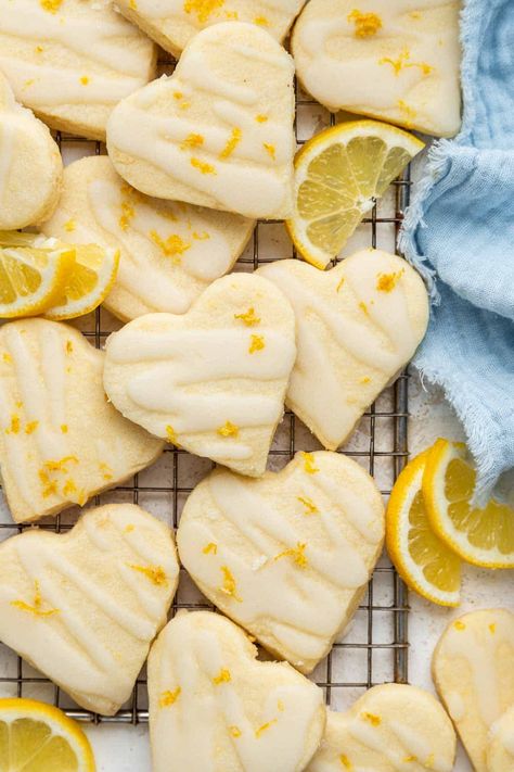 Lemon Shortbread Cookies - Dessert for Two Martha Stewart Lemon Cookies, Lemon Valentines Desserts, Vanilla Bean Shortbread Cookies, Lemon Tart Cookies, Lemon Finger Foods, Lemon Curd Cookies Shortbread Crust, Lemon Doodle Cookies, Lemon Meltaway Cookies Recipes, Easter Cookies Recipes