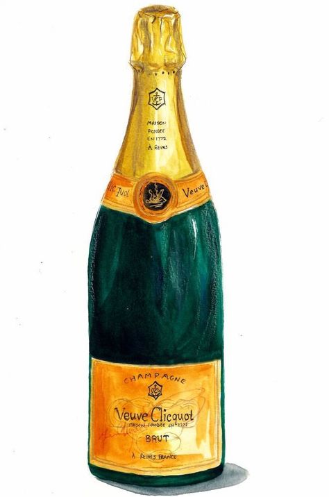 Don Perignon, Champagne Quotes, Reims France, Poppin Bottles, Bottle Drawing, Wedding Elements, Veuve Clicquot, Trending Art, Wine Art