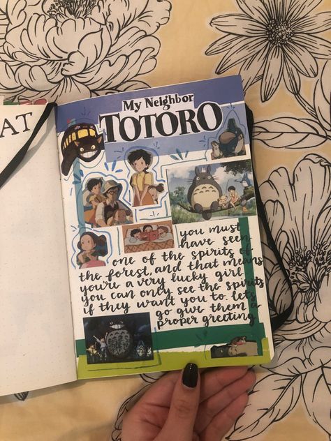 studio ghilbi my neighbor totoro in my film and tv show journal My Neighbor Totoro Journal, Studio Ghibli Journal Ideas, My Neighbor Totoro Quotes, Studio Ghibli Scrapbook, Tv Shows Journal, Ghibli Scrapbook, Totoro Journal, My Neighbor Totoro Drawing, Studio Ghibli Journal