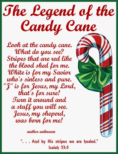 The Legend of the Candy Cane | FOR THE LOVE OF GOD Legend Of The Candy Cane, Candy Cane Story, Candy Cane Poem, Candy Cane Legend, Candy Cane Cards, Christmas Thoughts, Christmas Squares, Christmas Program, Christmas Poems