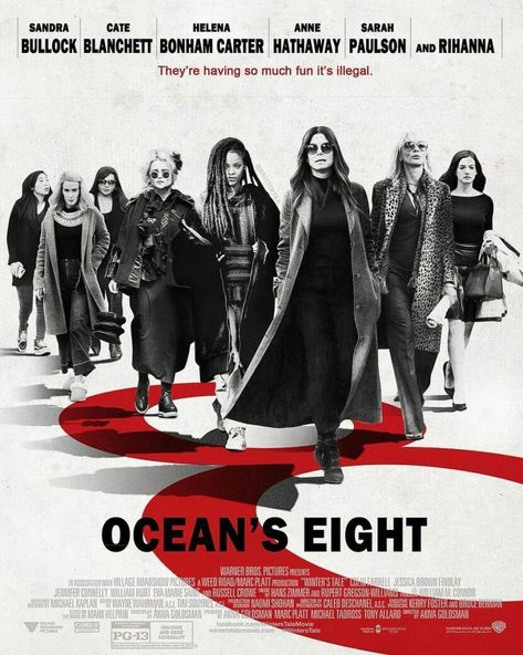 Oceans 8 Ocean 8 Movie, Ocean's Eight, Oceans Eight, Film Ideas, Danny Ocean, Oceans 8, Dorm Posters, Helena Bonham Carter, The Greatest Showman