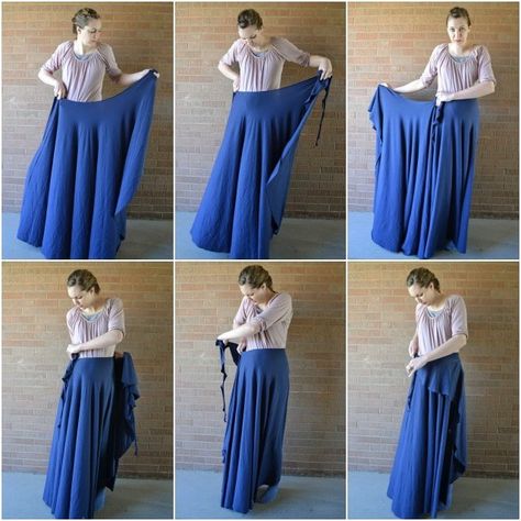 Diy Skirt Tutorial, Diy Wrap Skirt, Wrap Skirt Tutorial, Wrap Skirt Pattern, Diy Skirts, Skirt Pattern Free, Long Wrap Skirt, How To Make Skirt, Diy Wrap