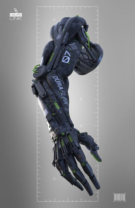 ArtStation - NeuroLink Prosthetic Arm, Igor Sobolevsky Bionic Arm, Prosthetic Arm, Cybernetic Arm, Mode Cyberpunk, Robot Hand, Futuristic Armour, Sci-fi Armor, Arte Robot, Arm Design