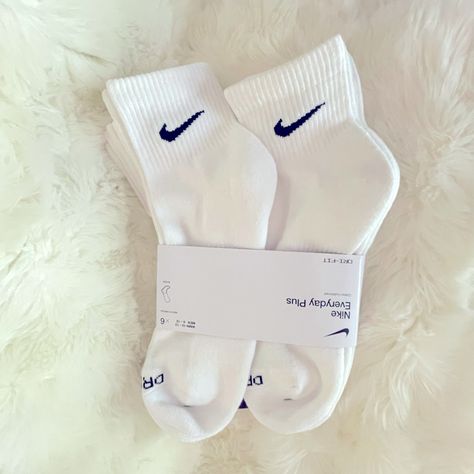 White Nike Socks Pack, Pack Of Nike Socks, Nike Mid Socks, White Nike Ankle Socks, Short White Nike Socks, Nike Quarter Socks, White Nike Dri Fit Socks, Nike Socks Low Cut, Nike Shoes Must Have