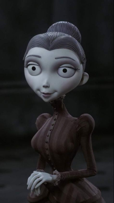 Victoria Everglot is the main tritagonist of the 2005 animated feature film Corpse Bride. She is the neglected daughter of Maudeline and Finis Everglot where her family is penniless despite their first-class status who is arranged to marry Victor Van Dort whom she falls in love with. She is voiced by Emily Watson. She is shy but has a gentle heart, when she first saw Victor she fell in love with him. She did not get angry at him even once, whether it was knocking over the flower vase or ... Corpse Bride Characters, Victoria Everglot, Victor Van Dort, Tim Burton Animation, Corpse Bride Art, Tim Burton Tattoo, Dead Bride, Tim Burton Corpse Bride, Emily Watson