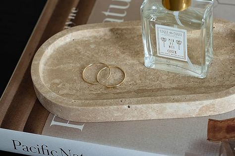 Travertine 8 Inch Oval Bottle Tray Catch All #amazonaffiliate Travertine Tray, Apartment Finds, Bottle Tray, Zen Den, Catch All Tray, Ring Tray, Ripple Effect, Porous Materials, Amazon Home Decor